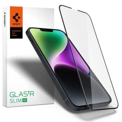 Spigen Glass FC iPhone 13/13 Pro/14 τζάμι ανθεκτικό με μαύρο πλαίσιο AGL03392