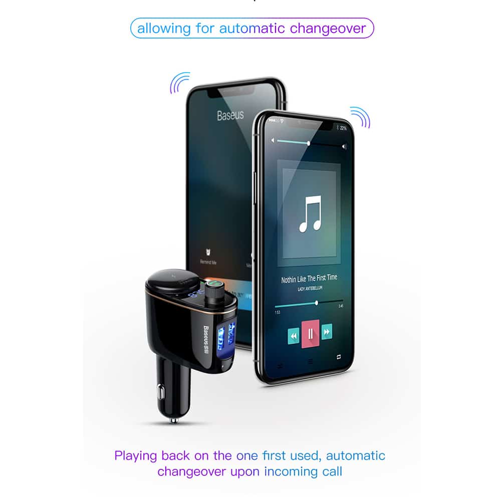 Baseus S-06 Bluetooth/USB car FM transmitter (Overseas Edition) - Μαύρο - Image 4