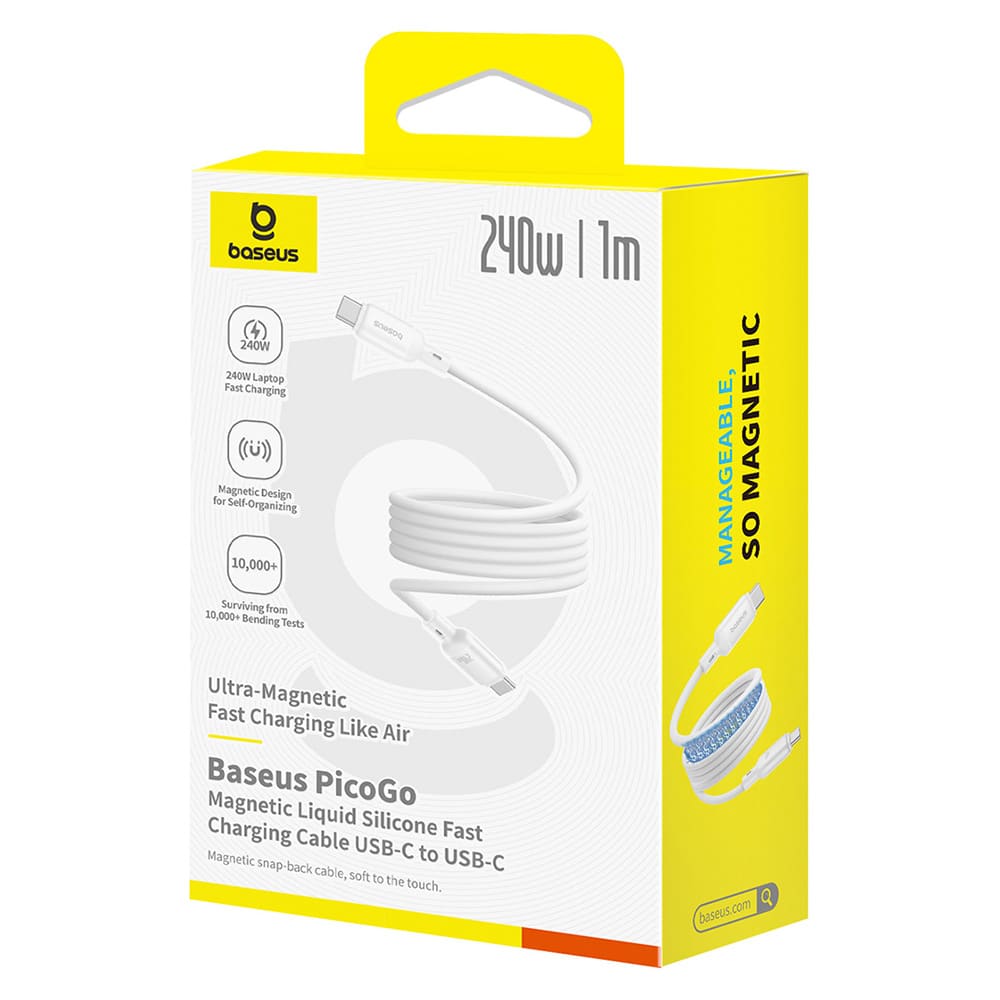Καλώδιο USB-C σε USB-C Baseus PicoGo, 240W, 1m, Λευκό P10376800211-00 - Image 7