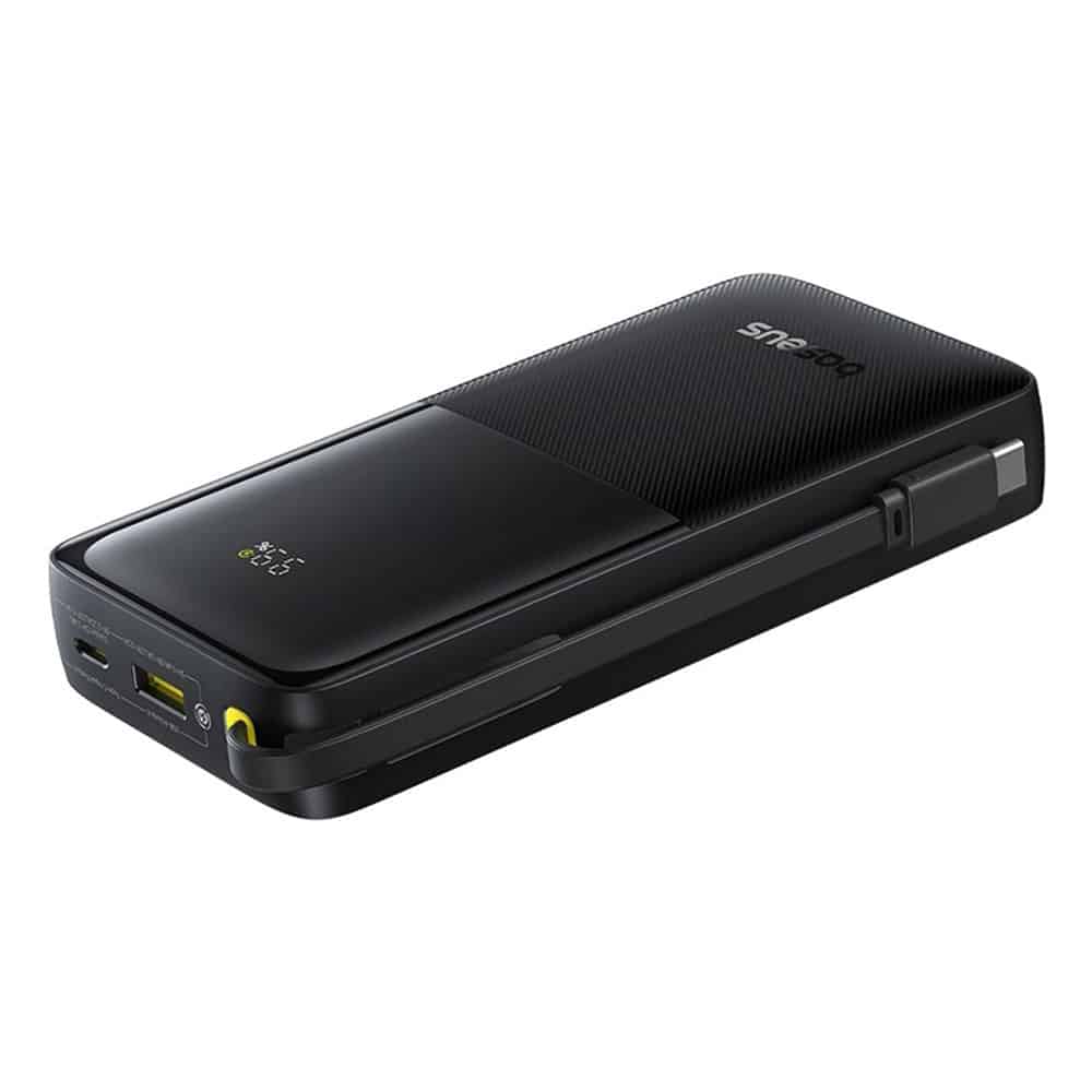 Baseus - Power Bank Bipow 2 (P10077101113-01) - με ενσωματωμένο καλώδιο USB-C, Type-C, USB, Έξυπνη οθόνη, 20000mAh, 20W - Μαύρο - Image 4