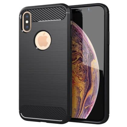Techsuit Carbon Silicone - θήκη για Apple iPhone XS Max - Μαύρο