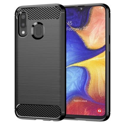 Techsuit Carbon Silicone - θήκη για Samsung Galaxy A20e - Μαύρο