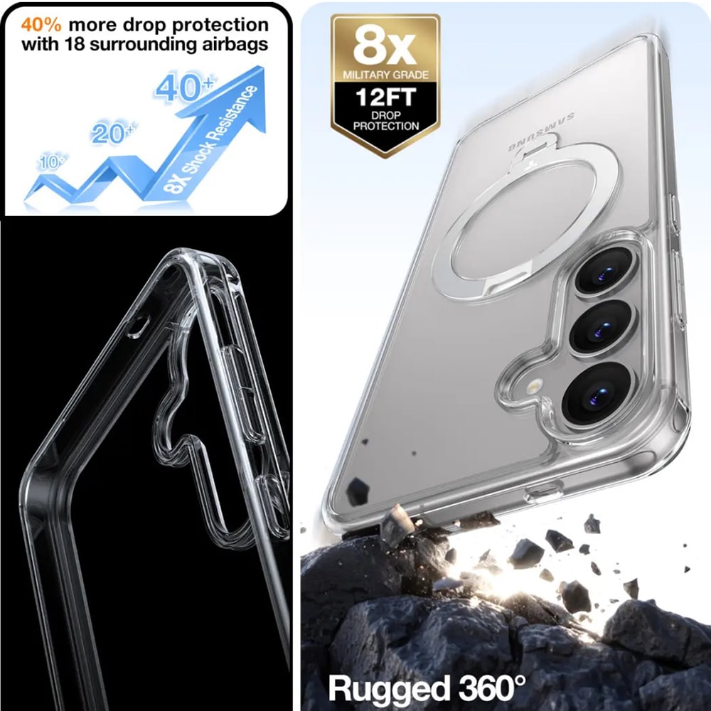 Torras Ostand Spin - θήκη για Samsung Galaxy S25 Plus - Διάφανο - Image 6