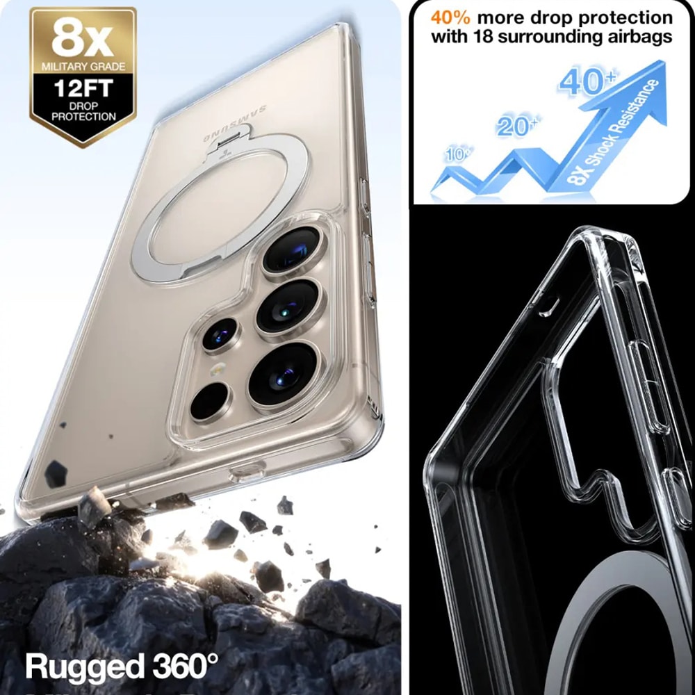 Torras Ostand Spin Series - θήκη για Samsung Galaxy S25 Ultra - Διάφανο - Image 6