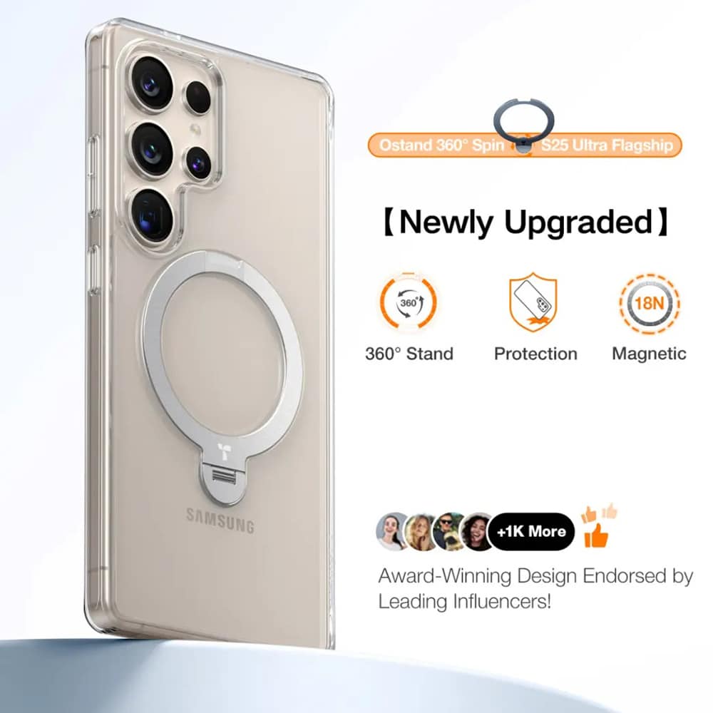 Torras Ostand Spin Series - θήκη για Samsung Galaxy S25 Ultra - Διάφανο - Image 5
