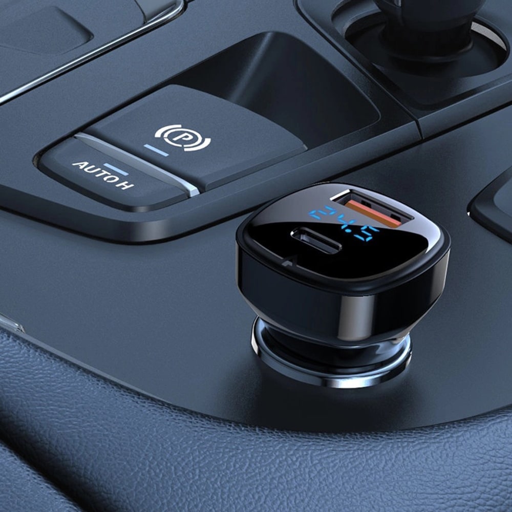 Acefast - Car Charger (b4) - With Digital Display, Fast Charging, Usb, Type-C, 66w - Black - Image 5