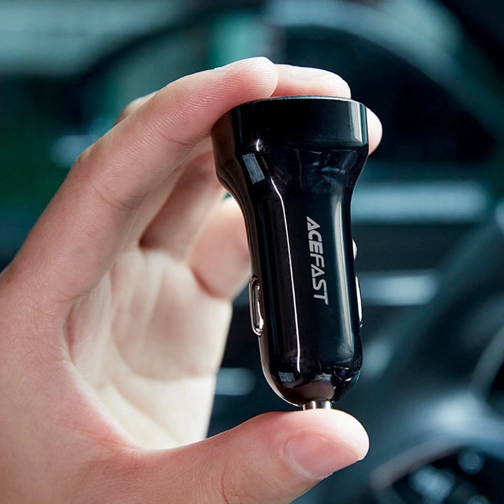 Acefast - Car Charger (b4) - With Digital Display, Fast Charging, Usb, Type-C, 66w - Black - Image 6