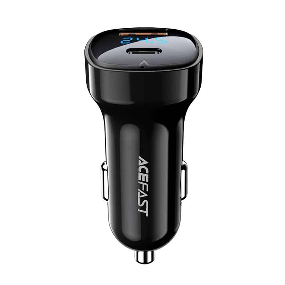 Acefast - Car Charger (b4) - With Digital Display, Fast Charging, Usb, Type-C, 66w - Black - Image 3