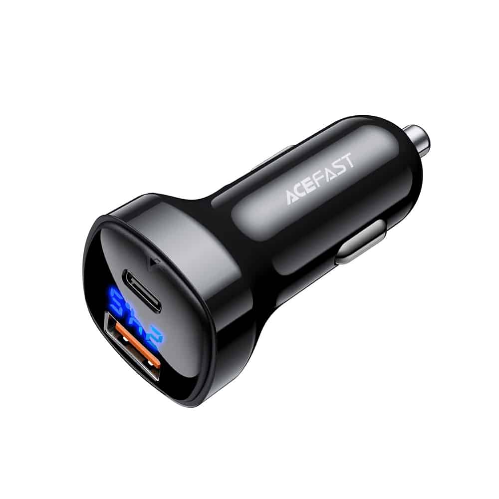 Acefast - Car Charger (b4) - With Digital Display, Fast Charging, Usb, Type-C, 66w - Black - Image 4