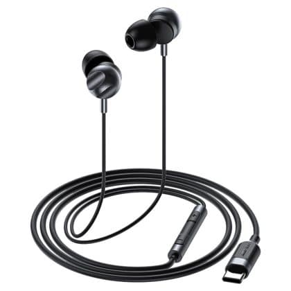 Acefast - Wired Earphones (l6) - Type-C, In-Ear, With Hd Microphone, Flexible, 1.2m - Black