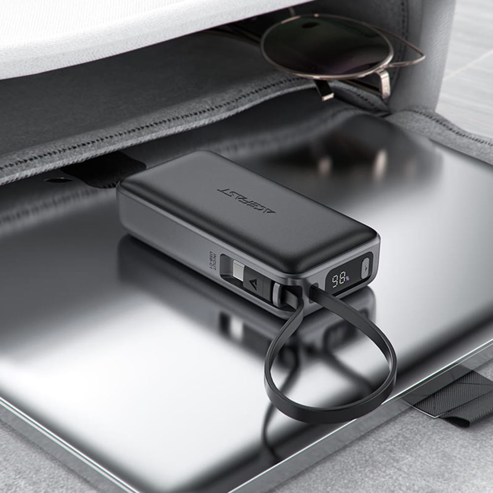 Acefast - Power Bank (m7-10000) - With Type-C Καλώδιο, Usb-C, Usb, 10000mah, 30w, Digital Display, Dirt-Resistant - Black - Image 5