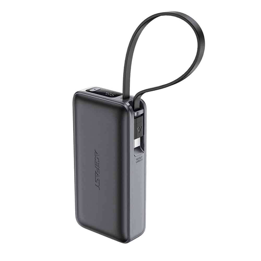 Acefast - Power Bank (m7-10000) - With Type-C Καλώδιο, Usb-C, Usb, 10000mah, 30w, Digital Display, Dirt-Resistant - Black - Image 2