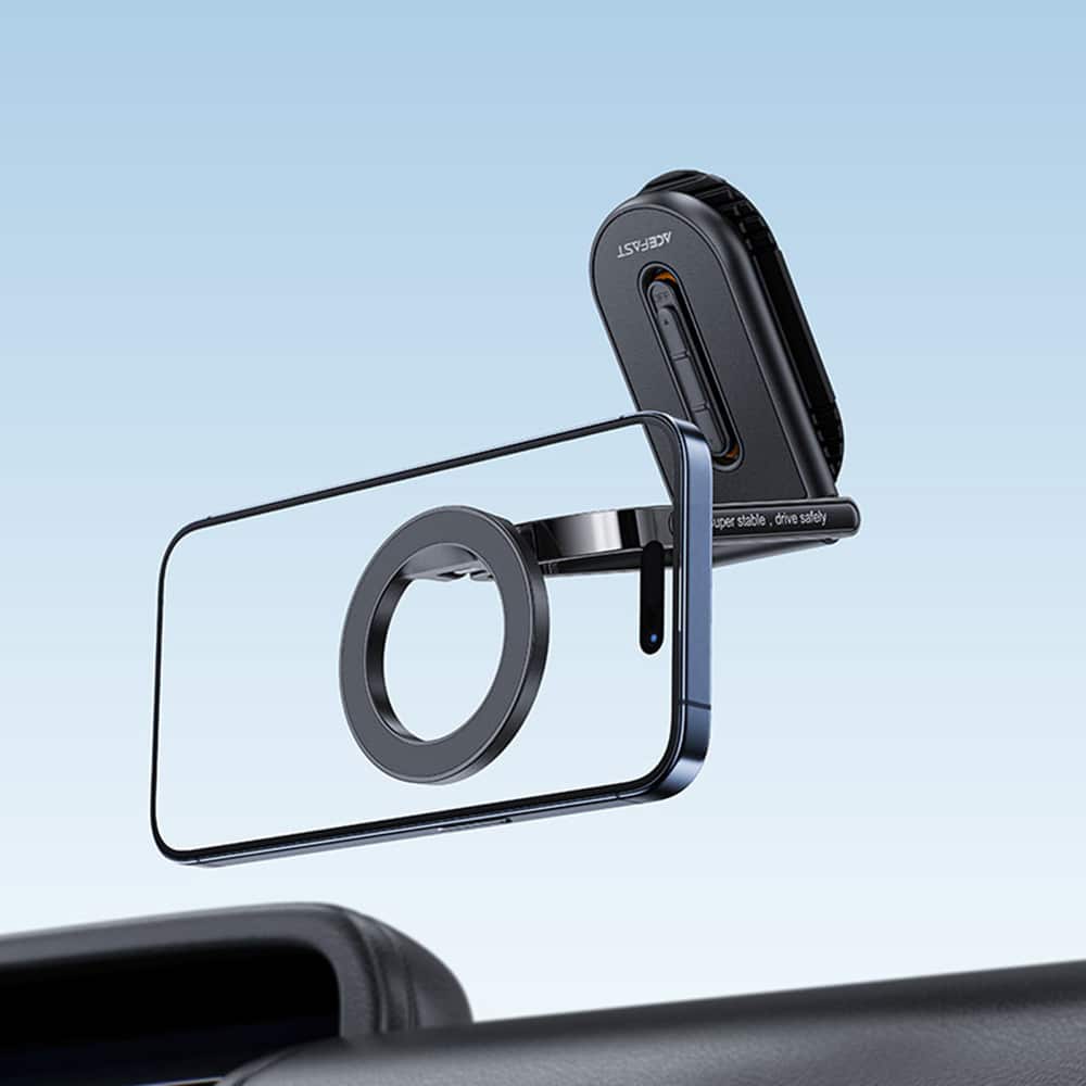 Acefast- Car Holder (d54) - Magnetic Grip, For Dashboard / Windshield, 360°, Dual-Axis, Detachable Base, Max. 6.9" - Black - Image 5