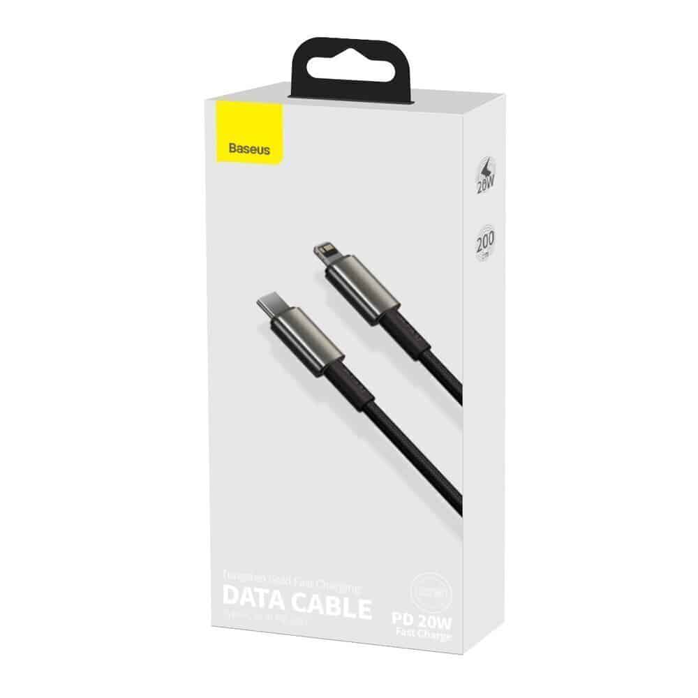 Baseus - Καλώδιο Δεδομένων Tungsten Gold (catlwj-A01) - Type-C Σε Lightning, 20w, 2m - Μαύρο - Image 7