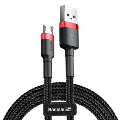 Baseus Cafule Braided micro USB 2A 3m (Μαύρο-Κόκκινο) (CAMKLF-H91)