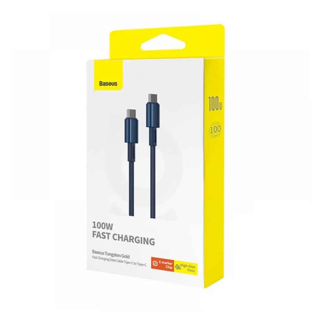 Baseus - Καλώδιο Δεδομένων Tungsten Gold (p10319800321-03) - Type-C Σε Type-C, Υποστήριξη Ταχείας Φόρτισης 100w, 480mbps, 1m - Ναυτικό Μπλε - Image 7