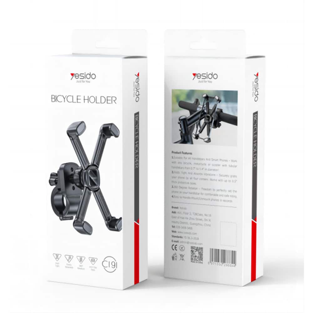 Yesido - Bike Holder (c191) - For Bicycle/motocycle, Multi-Angle Adjustment, 4.5-6.8" - Black - Image 5
