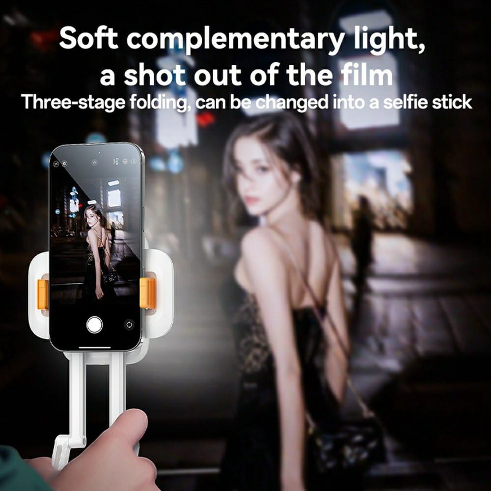 Yesido - Desk Phone Holder (dh10) - With Beauty Refill Light, Adjustable, 1000mah, 4.7-7" - White - Image 3