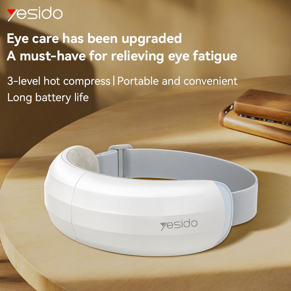 Yesido - Eye Massager (mg13) - Type-C, Rechargeable, Adjustable, 3-Level Temperature Adjustment, 600mah - White - Image 2