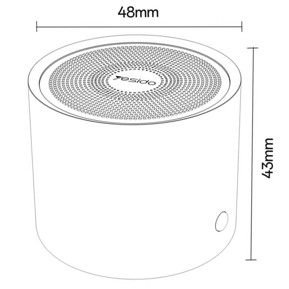 Yesido - Ασύρματο Ηχείο (ysw30) - Bluetooth 5.0, Διαφράγμα Μπάσου, Υπερ Μικρό Μέγεθος, Ipx5 Αδιάβροχο, Type-C, 700mah - Μαύρο - Image 6
