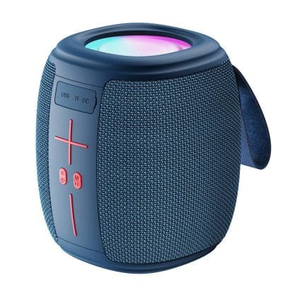 Yesido - Wireless Speaker (ysw14) - Bluetooth 5.1, Rgb Lights, Portable, Fabric Texture, Tf, USB, Dc5v, 1200mah, 5w - Blue