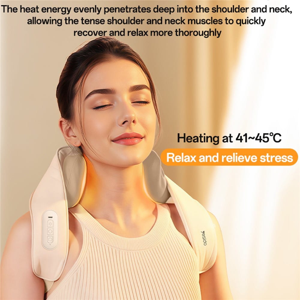 Yesido - Neck Massager (mg11) - Adjustable, 3 Versatile Massage Modes, Soothing Heat Therapy, 2400mah - Beige - Image 4