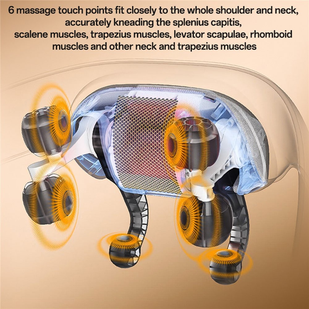 Yesido - Neck Massager (mg11) - Adjustable, 3 Versatile Massage Modes, Soothing Heat Therapy, 2400mah - Beige - Image 9