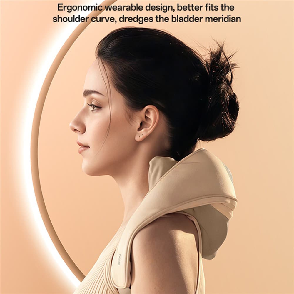 Yesido - Neck Massager (mg11) - Adjustable, 3 Versatile Massage Modes, Soothing Heat Therapy, 2400mah - Beige - Image 7
