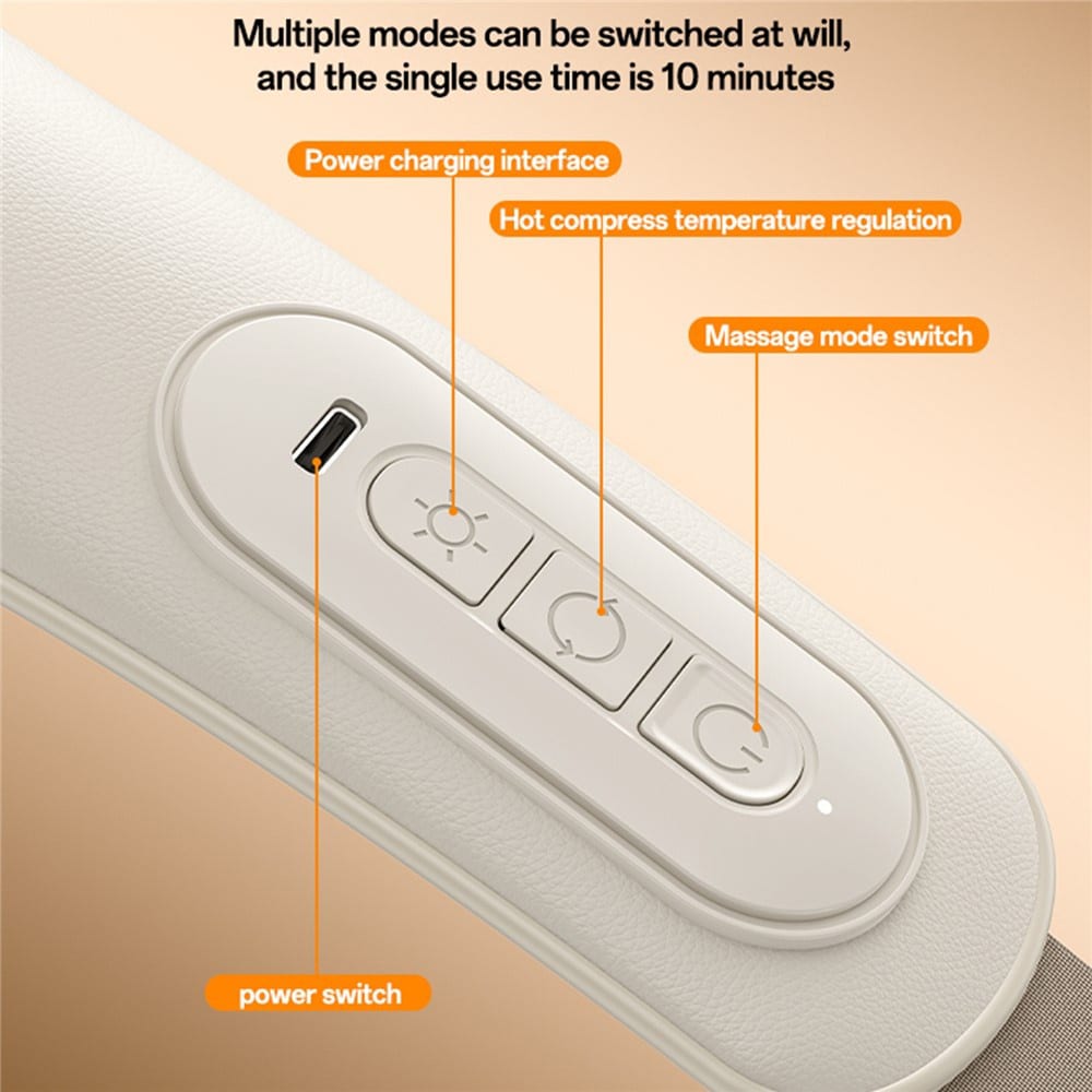 Yesido - Neck Massager (mg11) - Adjustable, 3 Versatile Massage Modes, Soothing Heat Therapy, 2400mah - Beige - Image 5