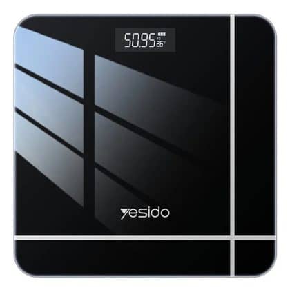 Yesido - Digital Scale Body Weight (mg09) - Led Display, Tempered Glass, 5-150kg - Black