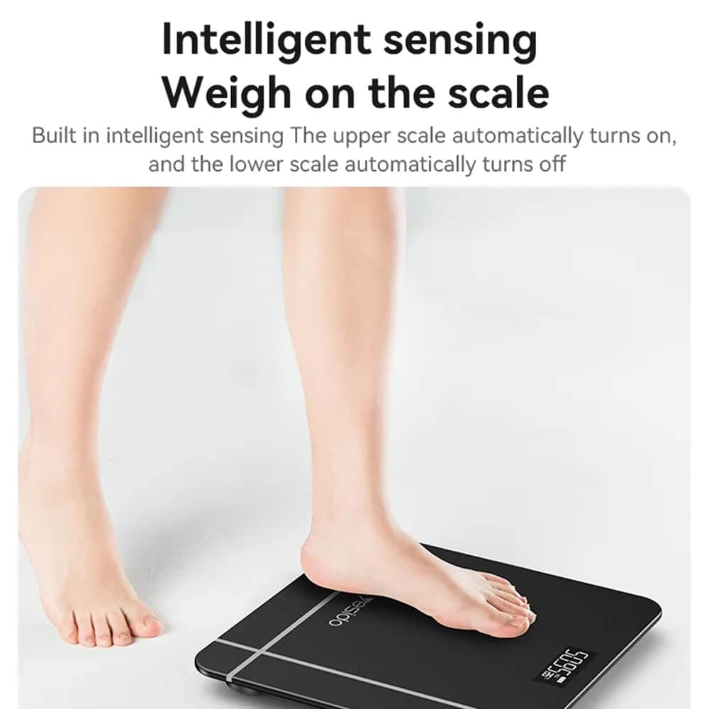 Yesido - Digital Scale Body Weight (mg09) - Led Display, Tempered Glass, 5-150kg - Black - Image 10