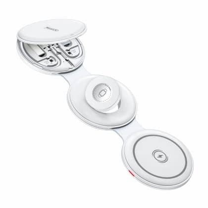 Yesido - Wireless Charging Station 5in1 (ds29) - για iPhone, Apple Watch, Airpods, Magnetic, Foldable, Holder, 15w - White