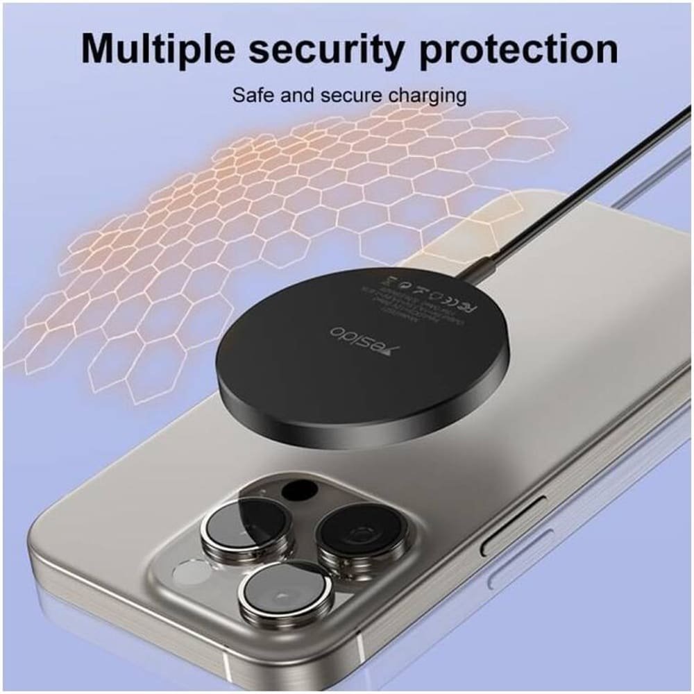 Yesido - Wireless Charging Station (ds21) - για iPhone, Fast Charging, N52 Magnets, Strong Adsorption, 15w, Type-C - Black - Image 6