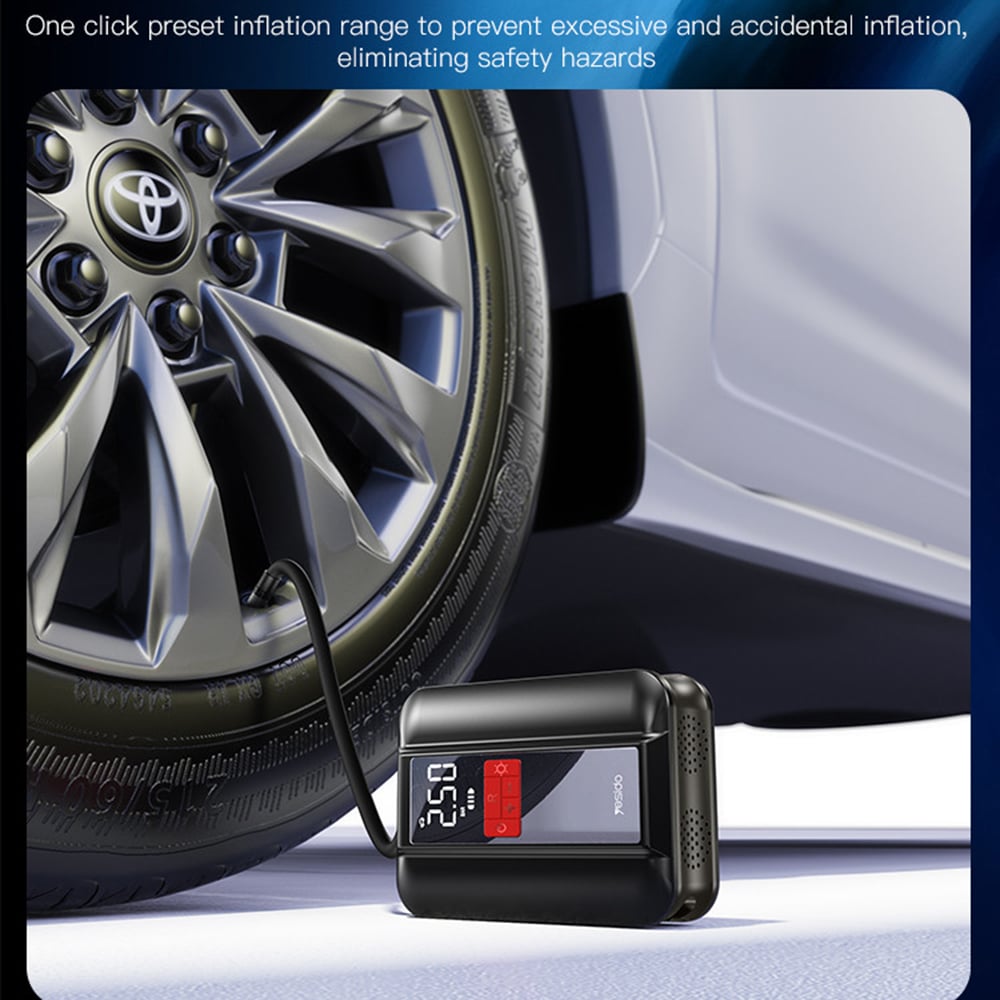 Yesido - Car Compressor (vc04) - 4000mah, 3-150psi, Led Screen - Black - Image 7