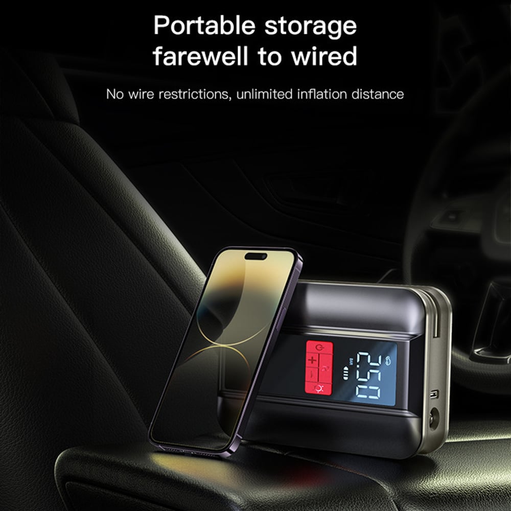 Yesido - Car Compressor (vc04) - 4000mah, 3-150psi, Led Screen - Black - Image 8