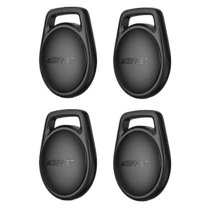 Acefast - (4pack) Smart Tracker (s2) - Compatible Apple Find My (ios Only), With Lanyard, Bluetooth, 230mah - Black
