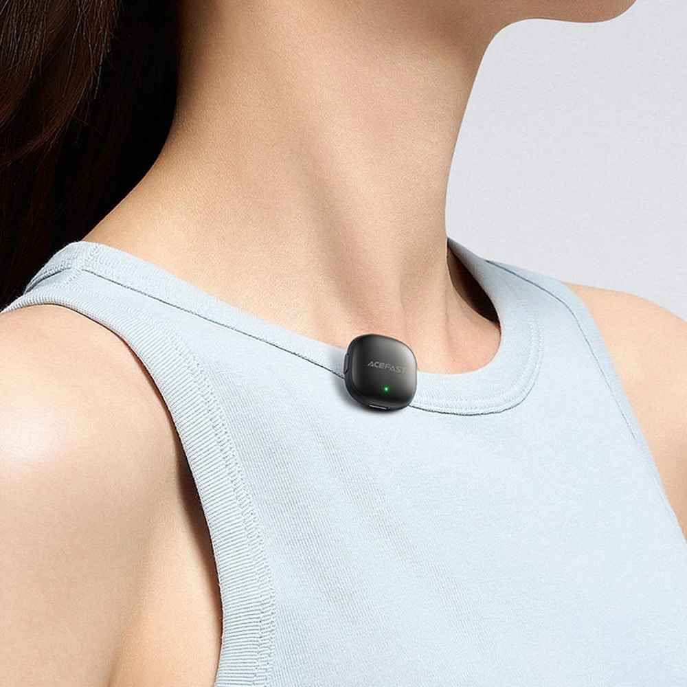 Acefast - Wireless Lavalier Microphones (r1) - Type-C, 360° Pickup Range, Noise Reduction, 750mah, Ultra-Low Latency - Black - Image 4