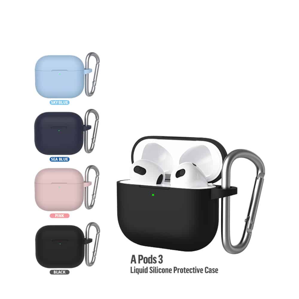 Blueo - Θήκη προστασίας από υγρή σιλικόνη - για AirPods 3 - Μπλε σκούρο - Image 8
