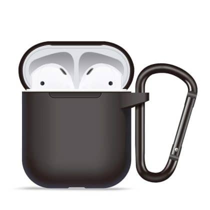Blueo - Θήκη προστασίας από υγρή σιλικόνη - για AirPods 1 - Μαύρη