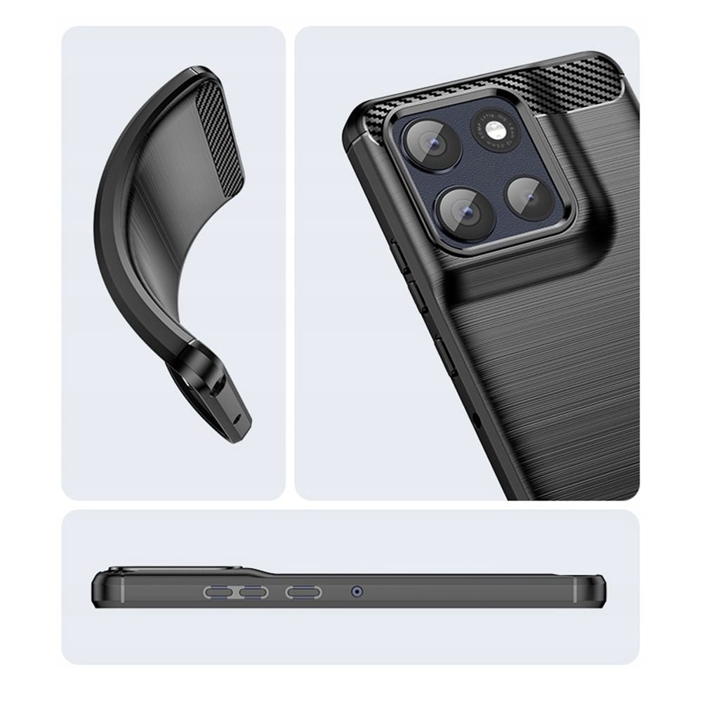 Techsuit Carbon Silicone - θήκη για Motorola Moto G86 - Μαύρο - Image 2