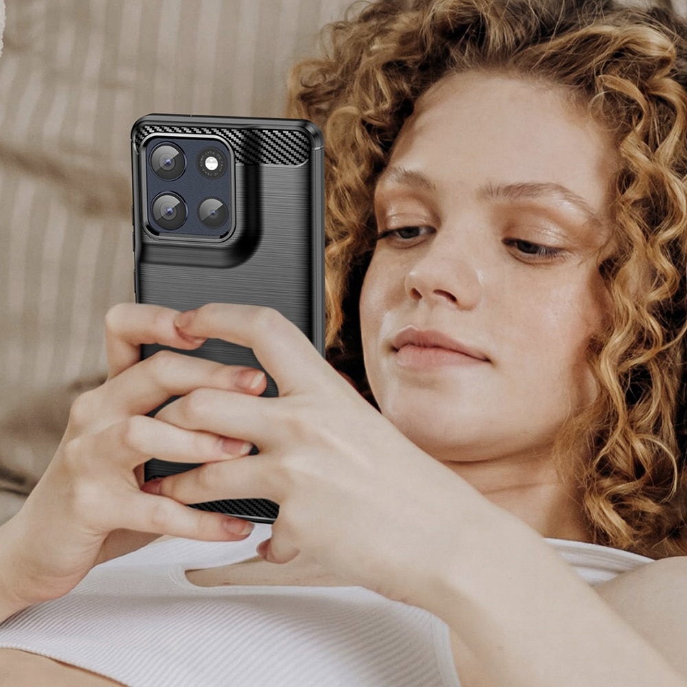 Techsuit Carbon Silicone - θήκη για Motorola Moto G86 - Μαύρο - Image 5