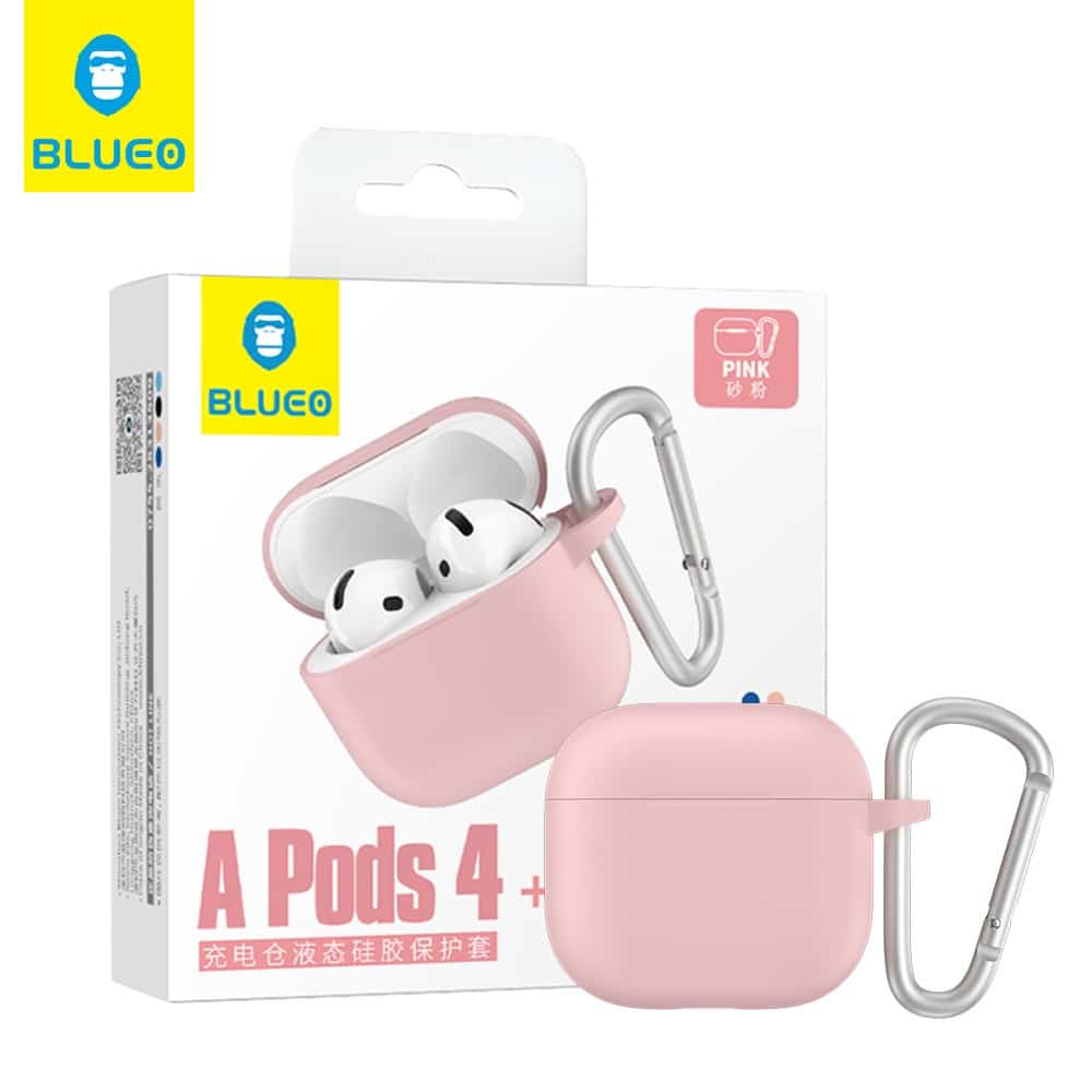 Blueo - Θήκη προστασίας από υγρή σιλικόνη - για AirPods 4 - Ροζ της Άμμου - Image 3