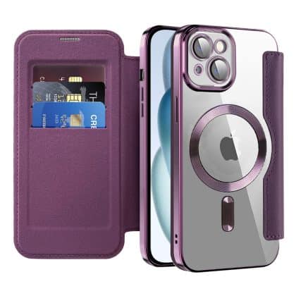 Techsuit SmartMag Book - θήκη για Apple iPhone 15 Plus - Μωβ