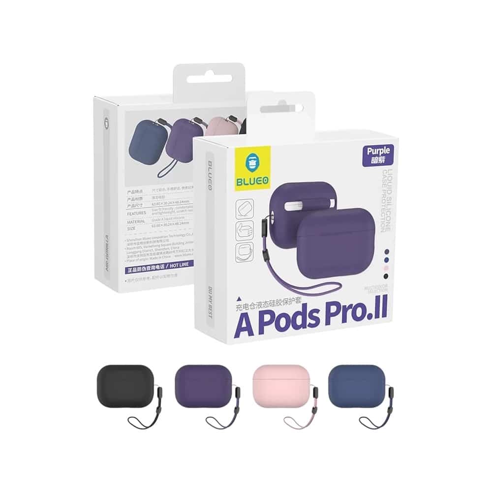 Blueo - Θήκη προστασίας από υγρή σιλικόνη - για AirPods Pro 2 - Μωβ - Image 10