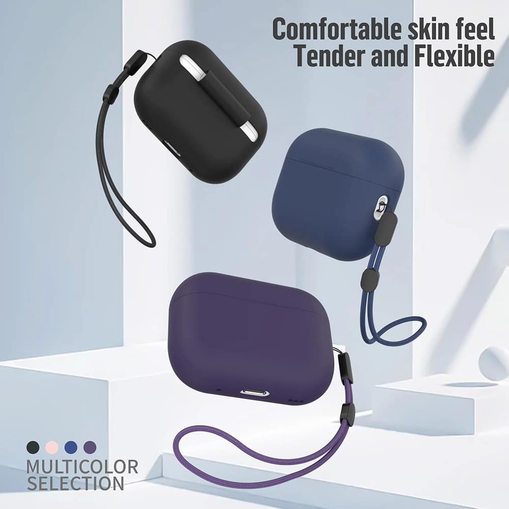 Blueo - Θήκη προστασίας από υγρή σιλικόνη - για AirPods Pro 2 - Μπλε σκούρο - Image 3