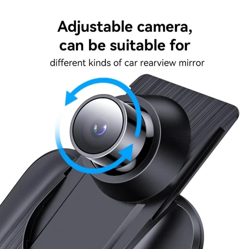 Yesido - Rearview Mirror With Dash Cam (km24) - Carplay, Android Auto, Airplay, Bt5.2, Adjustable Camera - Black - Image 2
