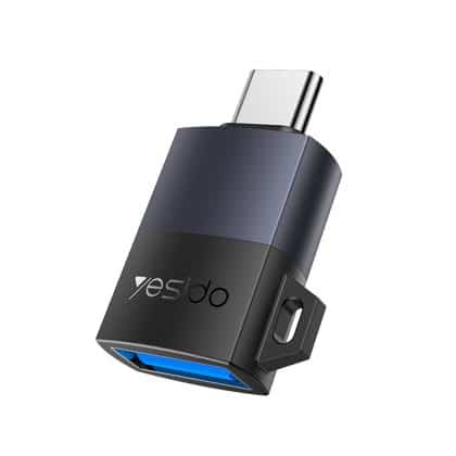 Yesido - Αντάπτορας Otg (gs31) - Type-C Σε USB, Qc18w, Αλουμινένιο Κράμα, Plug&play - Γκρι