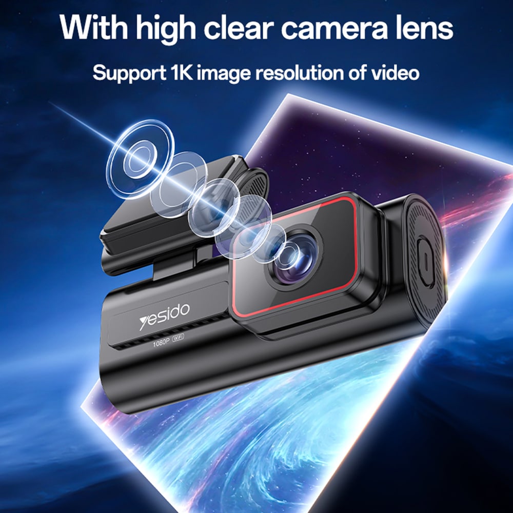 Yesido - Dash Camera (km21) - Full Hd 1080p, 145° Angle Range, 1.47" Ips Built-In Screen - Black - Image 2