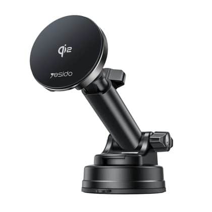 Yesido - Car Holder With Wireless Charging (ds30) - For Dashboard, Type-C, 15w, Qi2.0 - Black