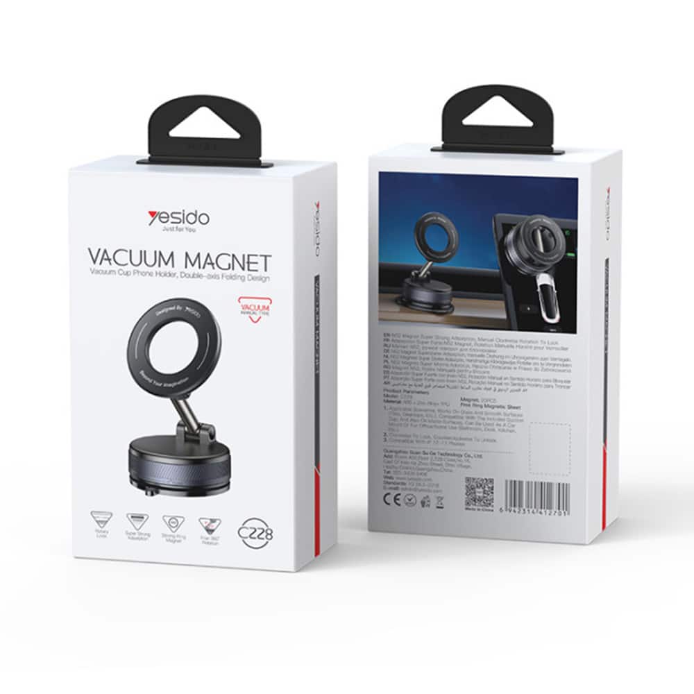 Yesido - Car Holder (c228) - Magnetic Grip, For Dashboard, 360, With Telescopic Arm, 16n, Universal - Black - Image 3